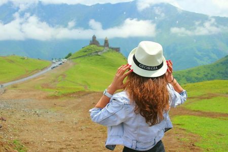 Gergeti Trinity Church during Kazbegi day trip from Tbilisi