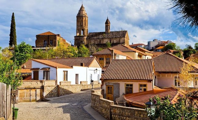 Kakheti wine region vineyard near Sighnaghi